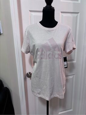 adidas Light Pink Logo Short Sleeve Tee